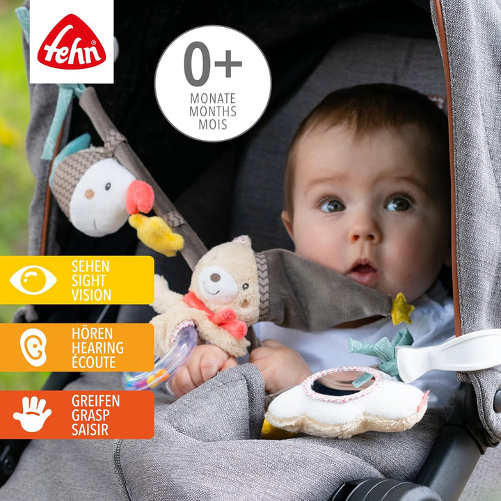 Fehn Kinderwagenkette Spielzeug Bruno – Baby Mobile Kette mit niedlichen Figuren zum Aufhängen an Ki