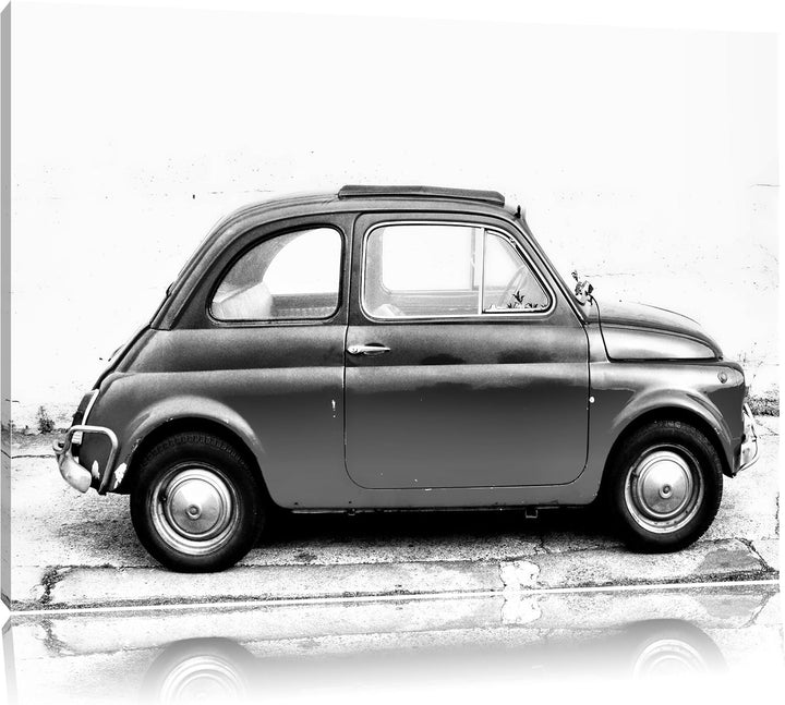 Pixxprint Kleiner roter Oldie 100x70cm Leinwandbild Wandbild Kunstdruck, 100x70