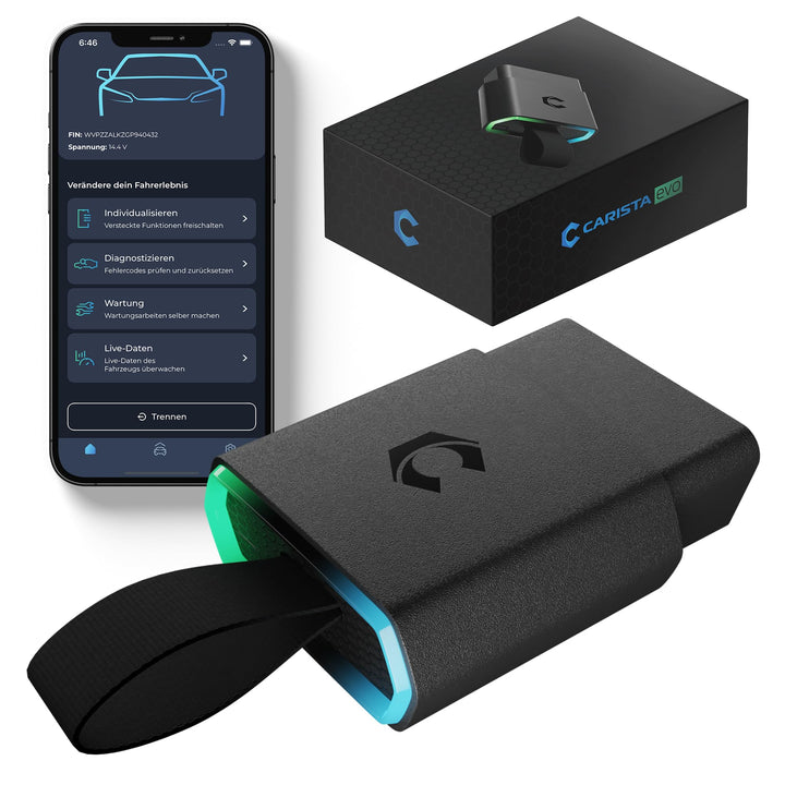 CARISTA EVO- Bluetooth Adapter: Diagnose, Anpassung, Wartung, Live-Daten, Carista EVO