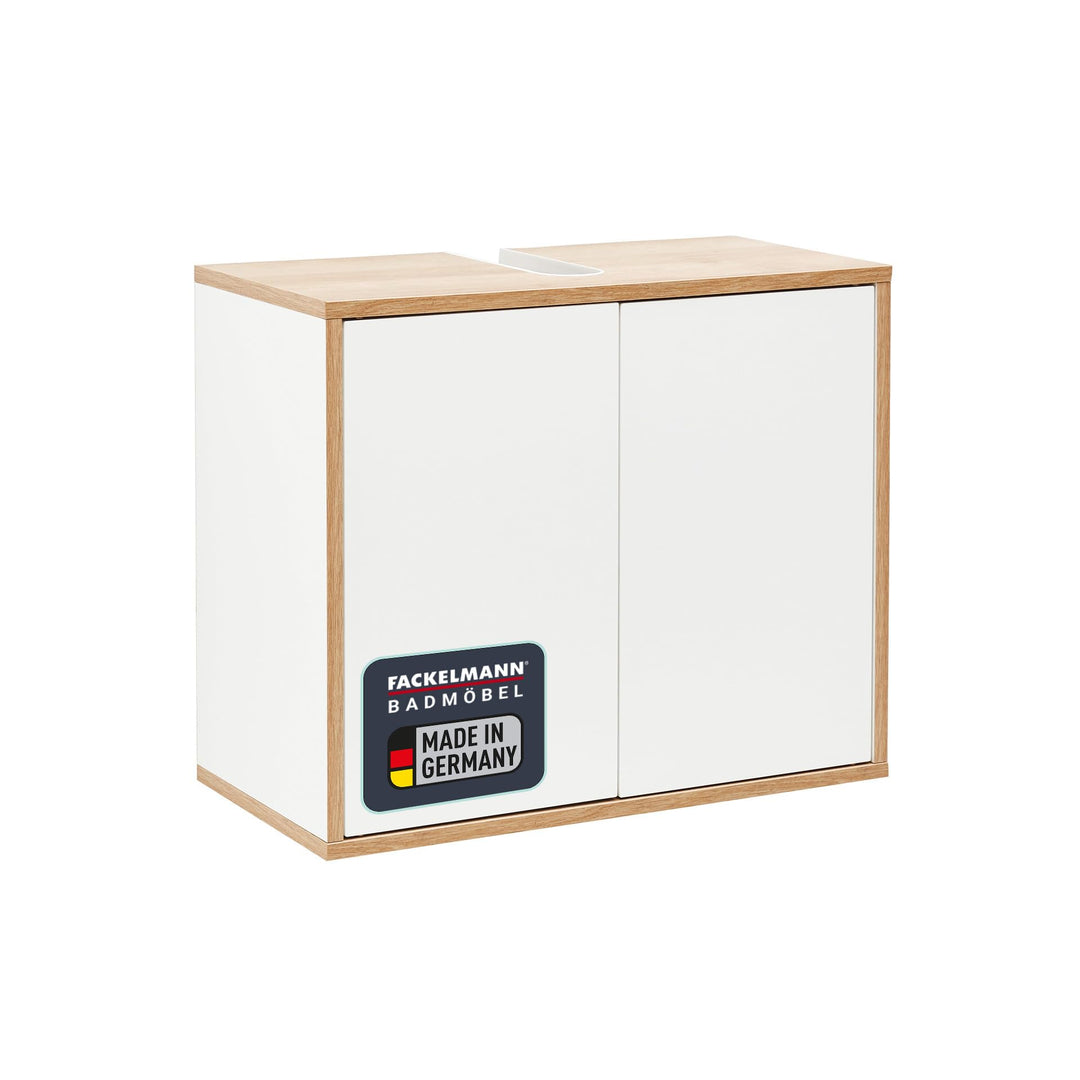 FACKELMANN Finn Waschbeckenunterschrank (60 x 50 x 30,5 cm) – Unterschrank für Waschbecken mit Aussp