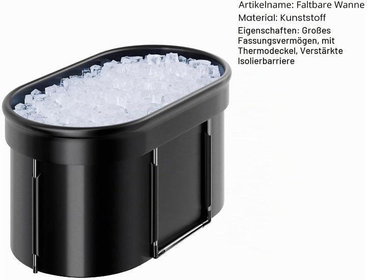 Premium 120 cm ovales Eisbad, Mobile Faltbare Badewanne, Eisbad-Kaltwasserbad für die Erholung im Fr