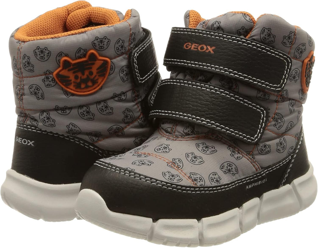 Geox Jungen B Flexyper Boy B ABX Stiefeletten 22 EU Grey Orange, 22 EU Grey Orange