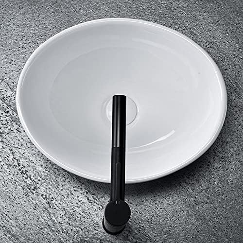 VBChome Waschbecken Kleine 41 x 35 x 15 cm Mini Keramik Weiss Oval Waschtisch Handwaschbecken Aufsat