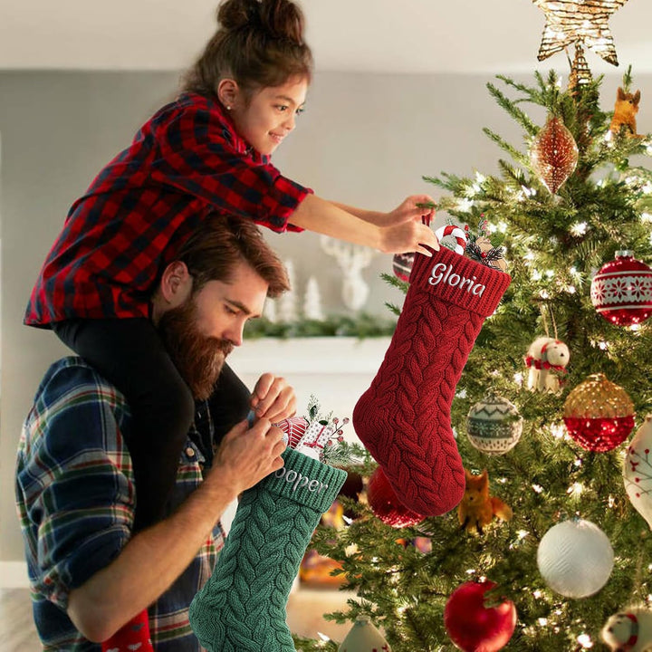 NIBESSER Weihnachtsstrumpf Personalisiert Nikolausstrumpf mit Benutzerdefinierte Namen 18” Grosser g