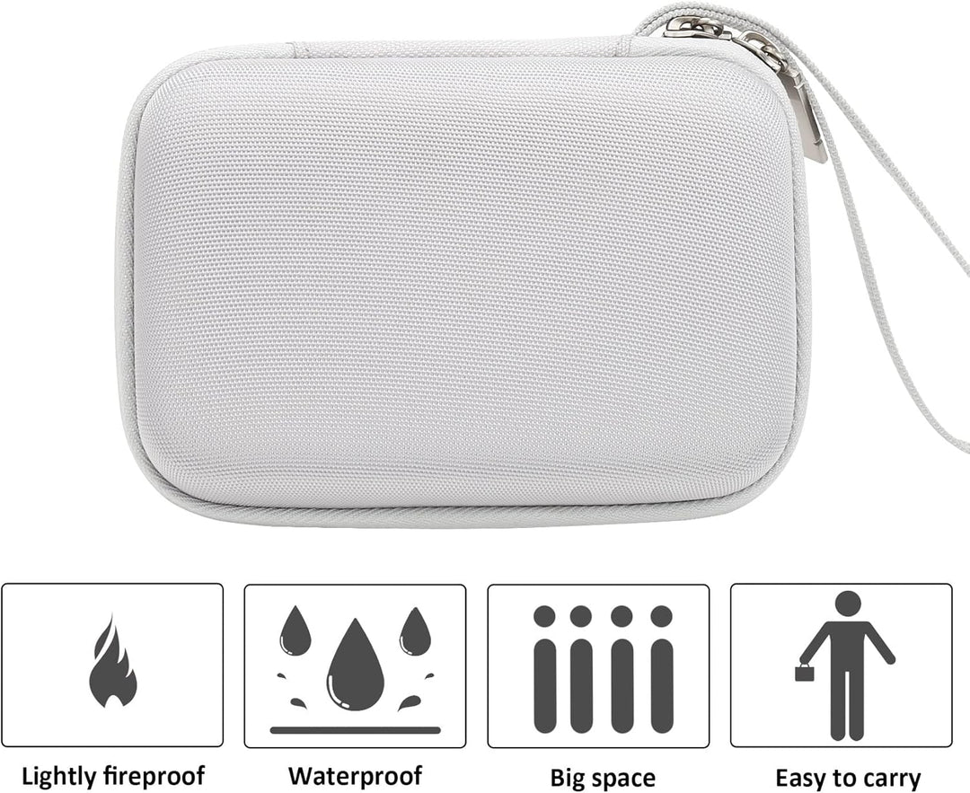 Khanka Hart Tasche Kompatibel mit Liene 2x3 Fotodrucker Smartphone Mini Drucker.(Weiss, nur Tasche)