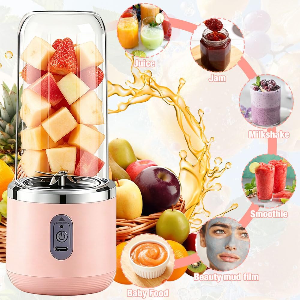 Foreverup Tragbarer Mixer, Maker to Go Mini-Standmixer, Smoothie Maker, Portabler Elektrischer Saftp