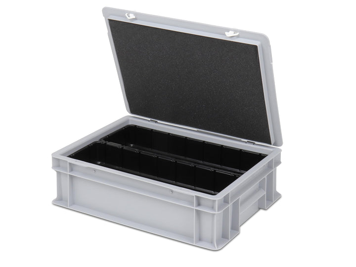 Einsatzkasten Einteilungs-Set für Eurobehälter, Schubladen mit Innenmass 362x262 mm (LxB), 102 mm ho