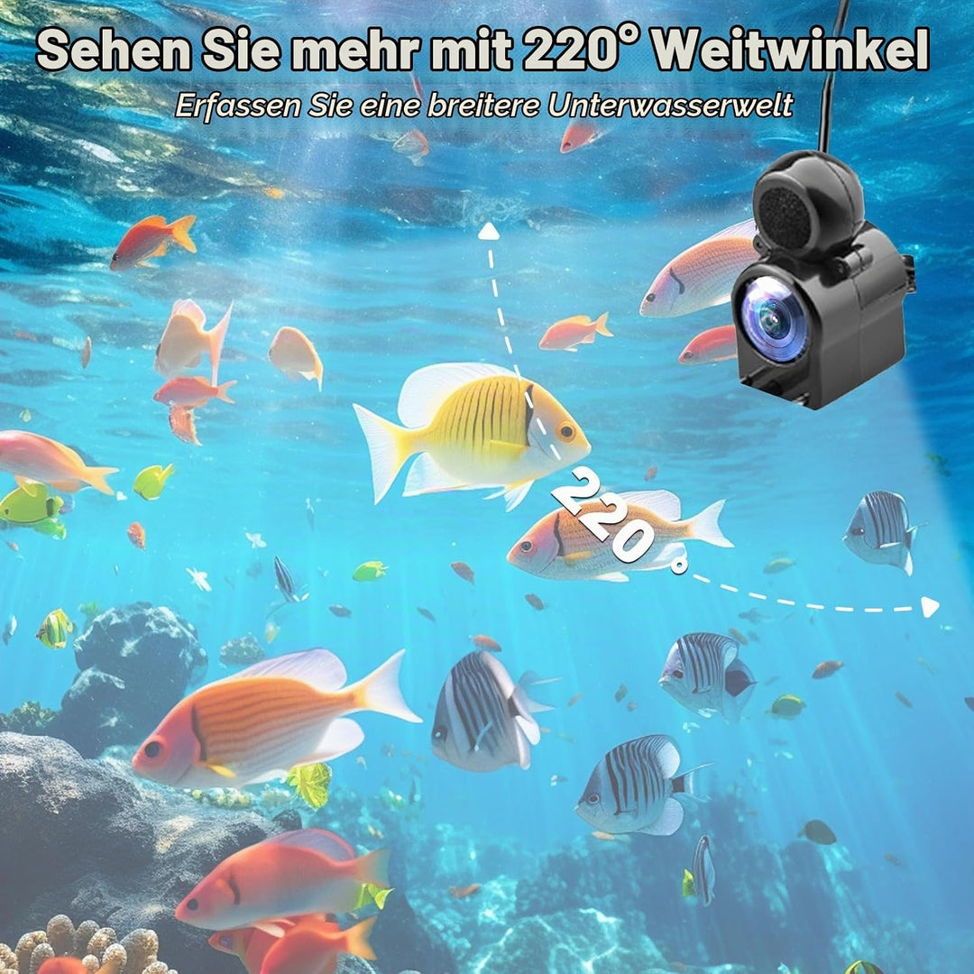 Fishfinder, Unterwasserkamera Angeln mit 220° HD Kamera, IP67 Fish Finder Kamera mit 4.3 Zoll IPS Di