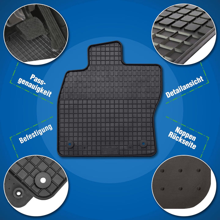 PETEX Gummimatten passend für A6 ab 04/2011-06/2018 / A6 Avant ab 09/2011 / A6 Allroad ab 04/2012 /