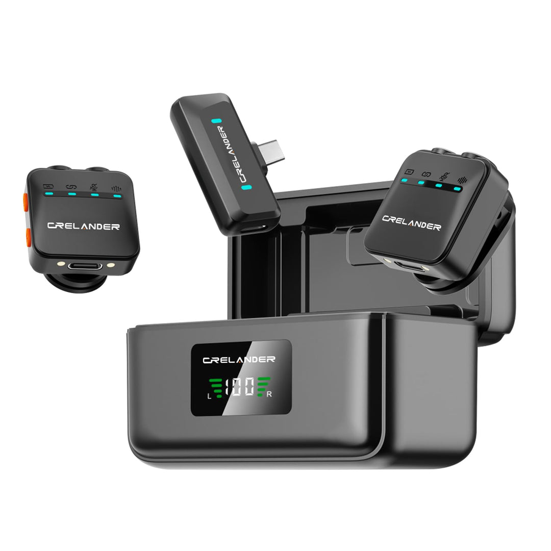 3 in 1 Professionelles Mini-Drahtloses Mikrofon für iPhone/Android/Kamera, Bluetooth Lavalier-Mikrof