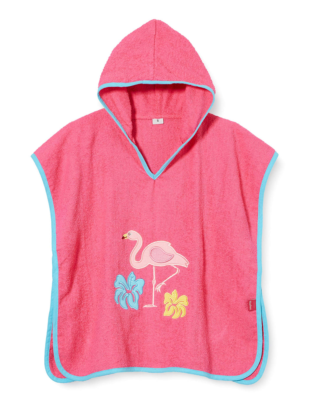 Playshoes Unisex Kinder Frottee-poncho Bademantel Handtuch (1er Pack) S (bis ca. 4 Jahre) Flamingo,