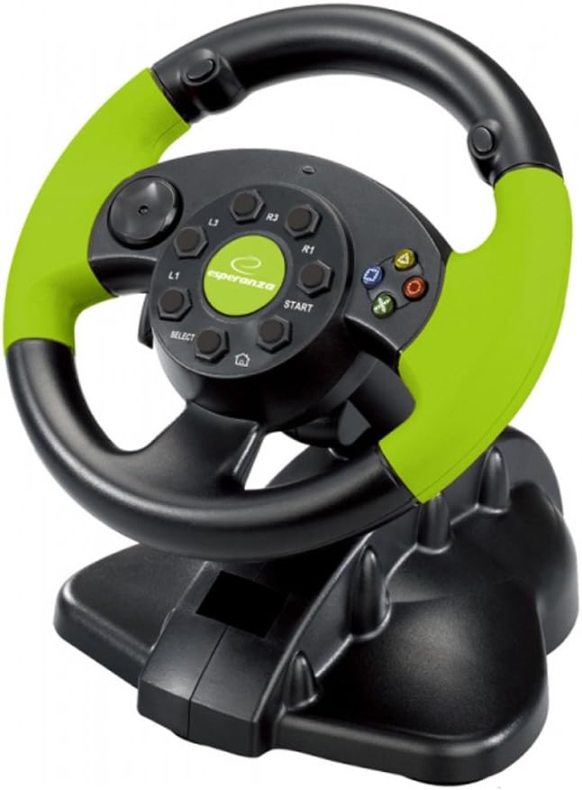 Esperanza HIGH OCTANE XBOX-Edition Gaming Lenkrad mit Gas- und Bremspedal für XBOX 360, Playstation