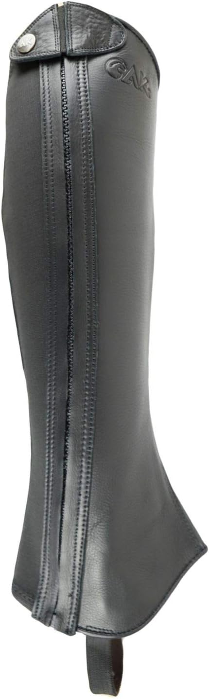 AK Reitchaps mit seitlichem Reissverschluss aus Vollnarbenleder mit zusätzlichem Schutz Schwarz 3XL,