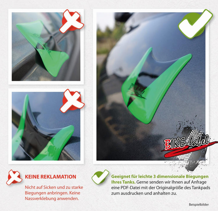 BIKE-label Seitentank Tankpad Motorrad Weiss kompatibel für Honda 810014