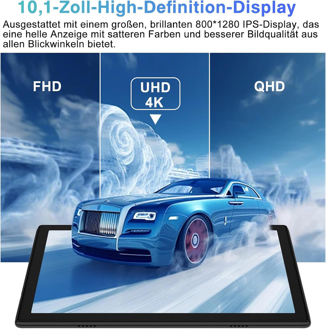 2025 Tablet 10.1 Zoll Android Octa-Core 22GB RAM+128GB ROM 1TB TF, Widevine L1,5G+2.4G WiFi, GMS,BT
