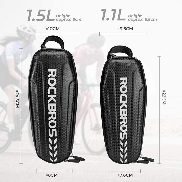 ROCKBROS Fahrrad Rahmentasche Wasserdicht Oberrohrtasche für MTB Rennrad Faltrad Schwarz L 1,5L / M