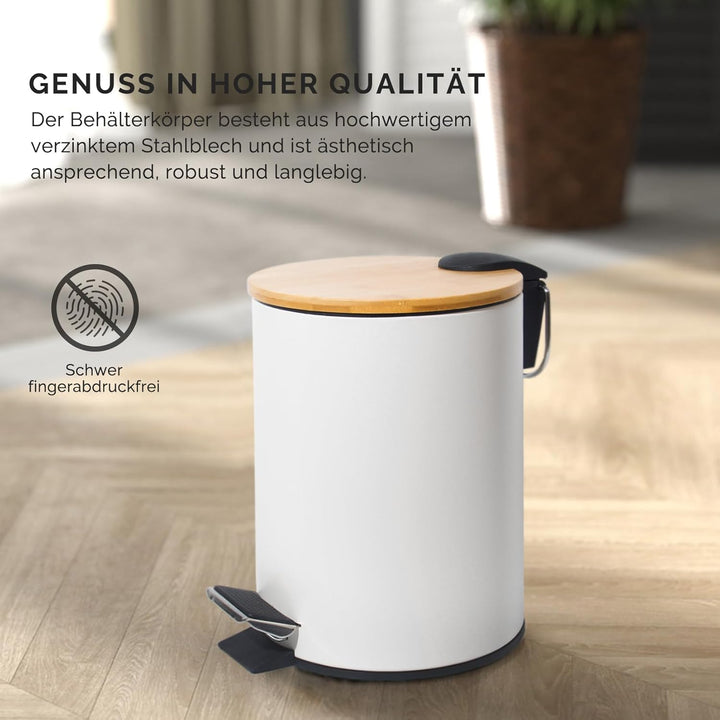 3L Kosmetikeimer Metall, Badezimmer Mülleimer mit deckel, Mülleimer Bad mit Absenkautomatik (Soft Cl