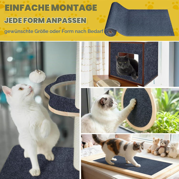 Kratzmatte Selbstklebend 60x200 cm, Selbstklebende Kratzschutzmatte Kratzteppich Katze Kratzschutz f