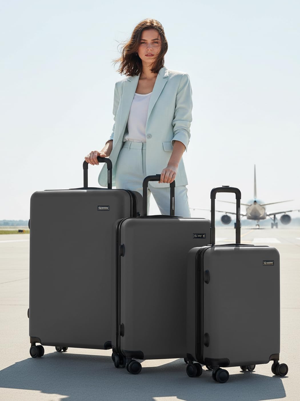 Smartbox Hartschalen Koffer-Set 3-teilig für Damen & Herren | leichte & stabile Reise-Trolleys aus h