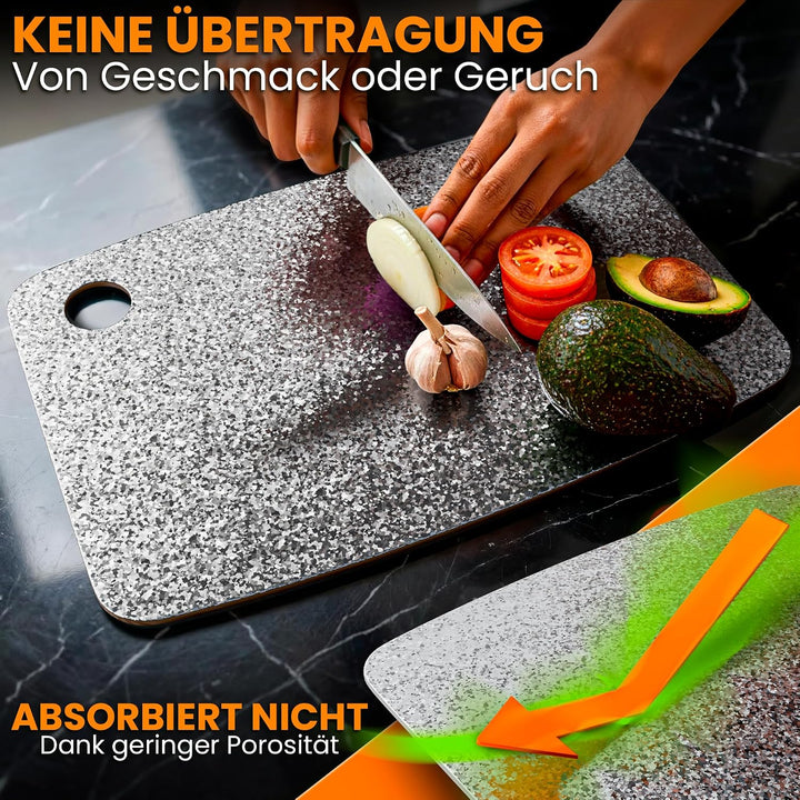 Titan Schneidebrett 100% Reintitan 40x30cm – Schneidebrett Titan Doppelseitig &amp; Antibakteriell – Tit