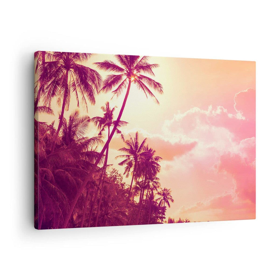 Bilder auf Leinwand palme dschungel Leinwandbild mit Rahmen 70x50cm Wandbilder Dekoration Wohnzimmer