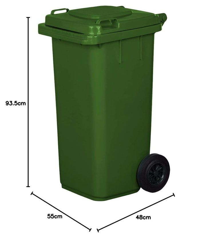 gardivo Mülltonne 120 Liter Abfalltonne Reststofftonne Mülleimer mit 2 geräuschlosen Rädern, Klappde