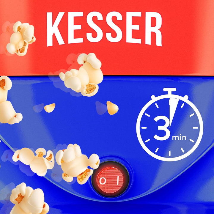KESSER® Popcornmaschine Gross 800W | Popcorn-Maker 5,5l Inhalt mit Antihaftbeschichtung Deckel & Ser