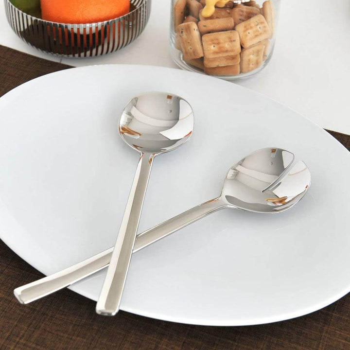 Alessi "Ovale",Salatbesteck aus Edelstahl, 26 x 28.3 x 26 cm
