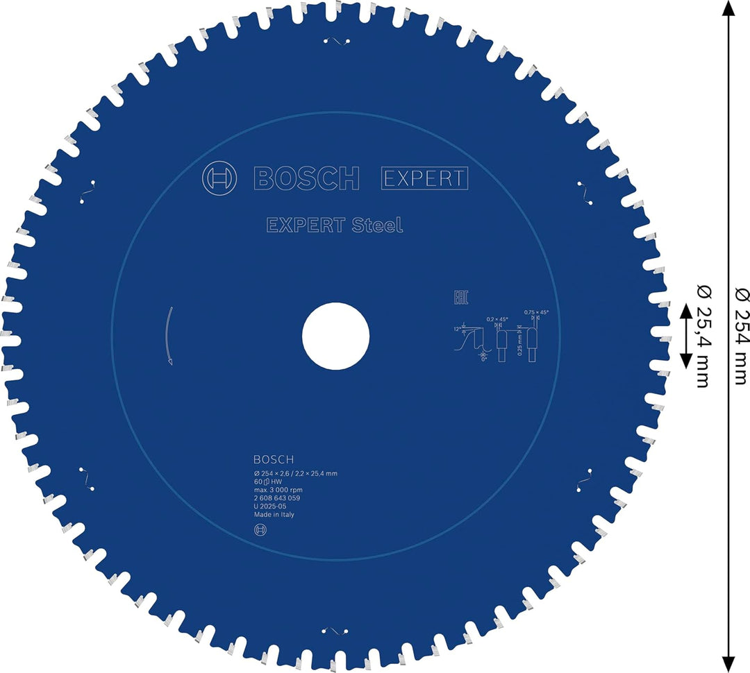 Bosch Accessories Bosch Professional 1x Kreissägeblatt Expert for Steel (für Stahl, Sägeblatt Ø 254