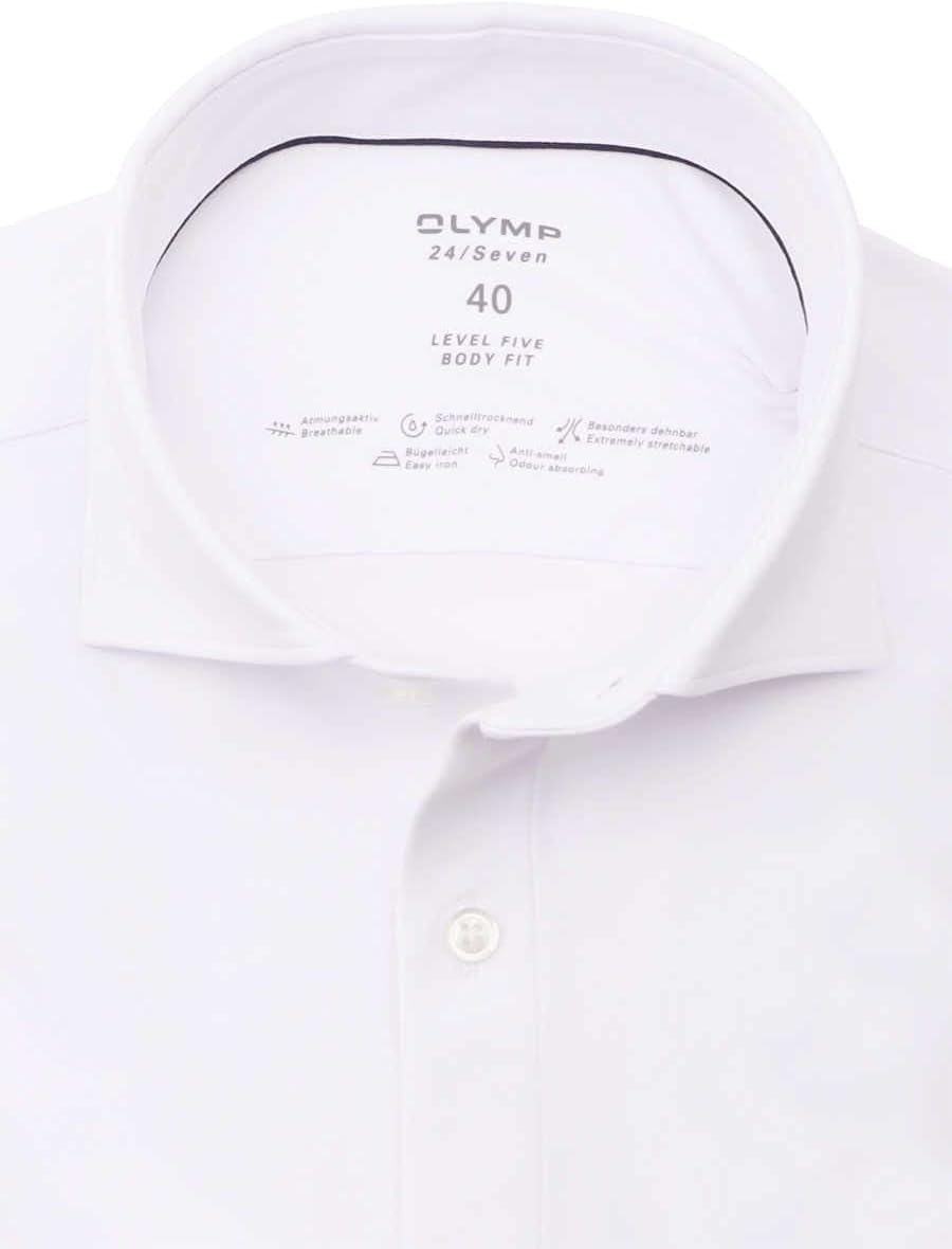 OLYMP Level Five 24/Seven body fit Hemd extra langer Arm Haifischkragen weiss 40 Weiss, 40 Weiss