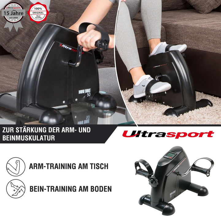 Ultrasport Mini Bike, kompakter Heimtrainer, Arm- und Beintrainer, Pedaltrainer, ideal für Senioren
