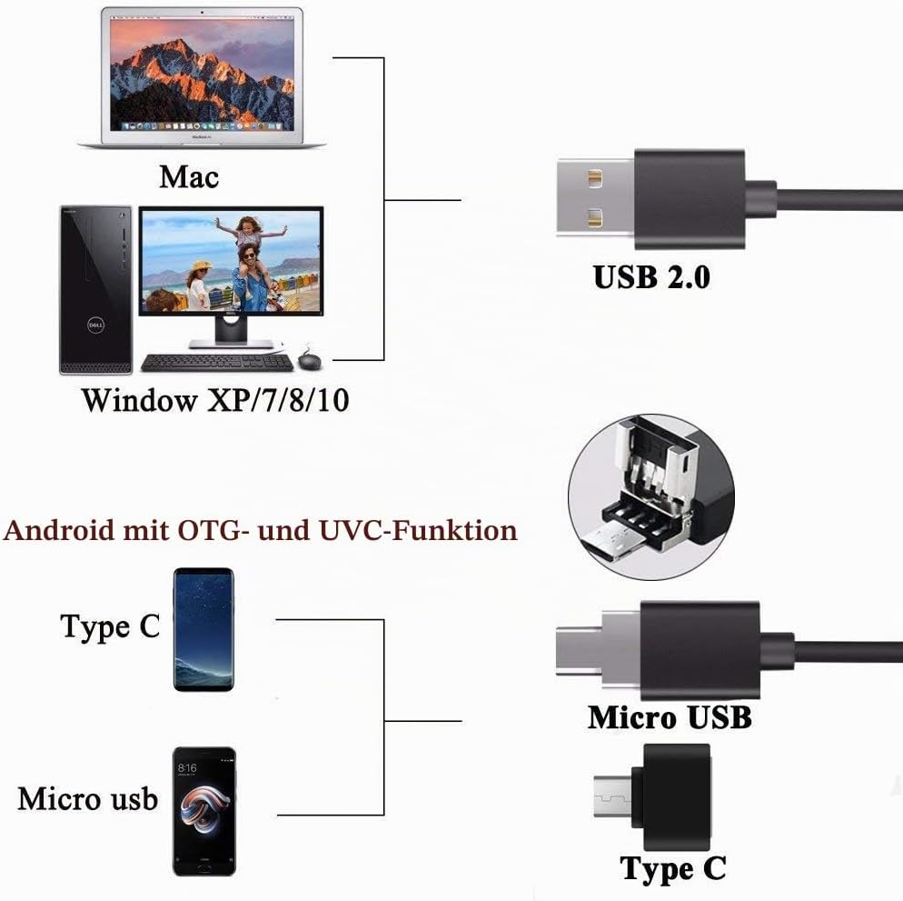 Jiusion Original 40-1000X USB Mikroskop mit tragbaren Tragetasche, Digitale Vergrösserung Endoskop M
