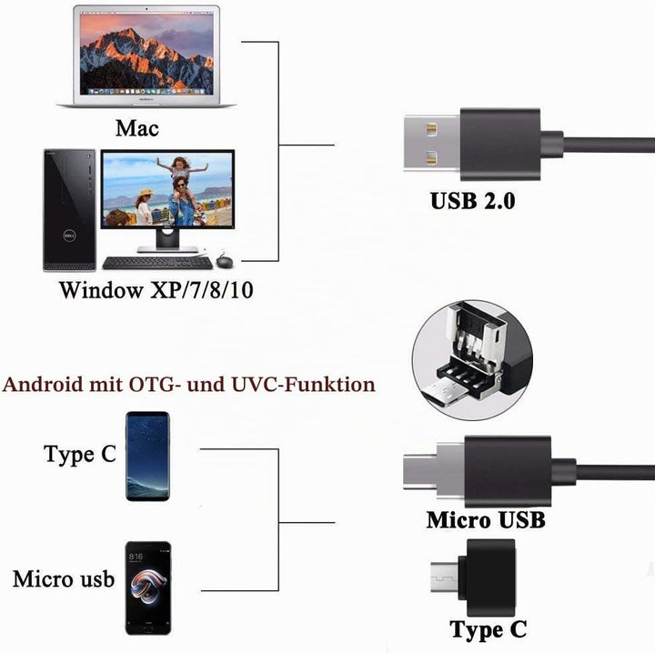 Jiusion Original 40-1000X USB Mikroskop mit tragbaren Tragetasche, Digitale Vergrösserung Endoskop M