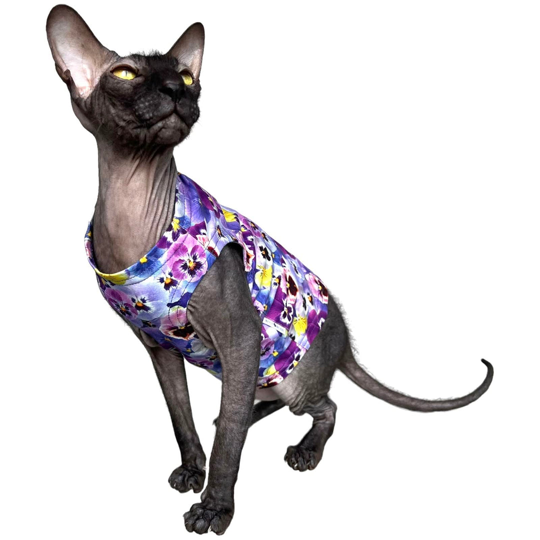 Kotomoda Katzen Kleidung Baumwolle Tank Stiefmьtterchen Sphynx Katzen (XS), XS