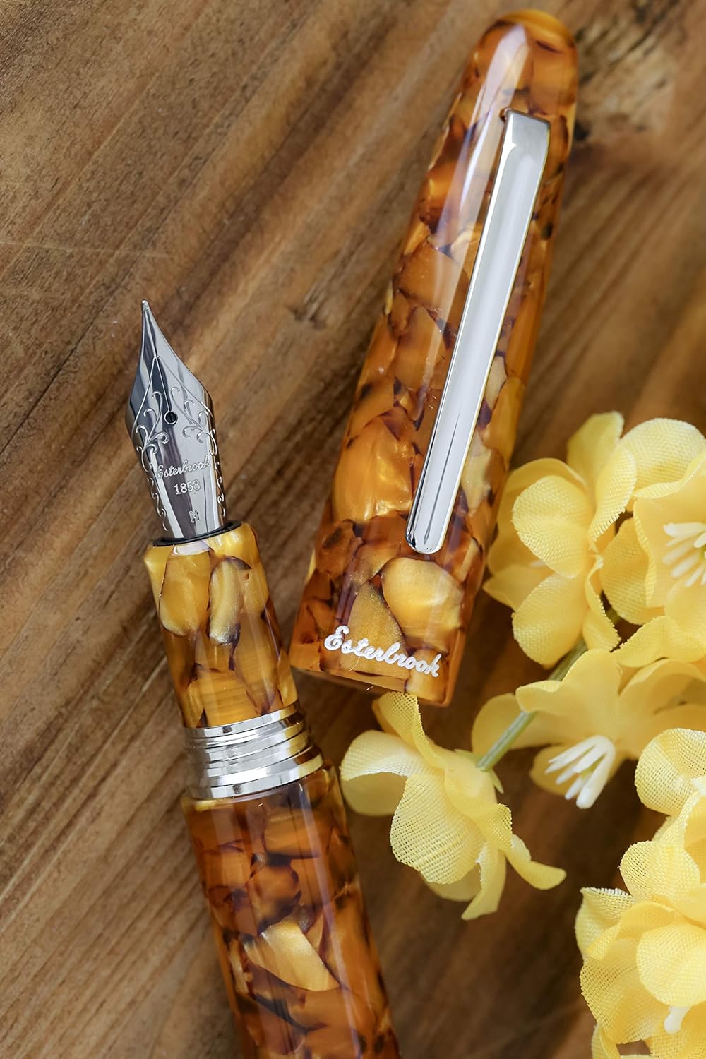 Esterbrook E436 Estie Honeycomb Füllfederhalter aus Acryl mit verchromten Beschlägen, Federstärke Me