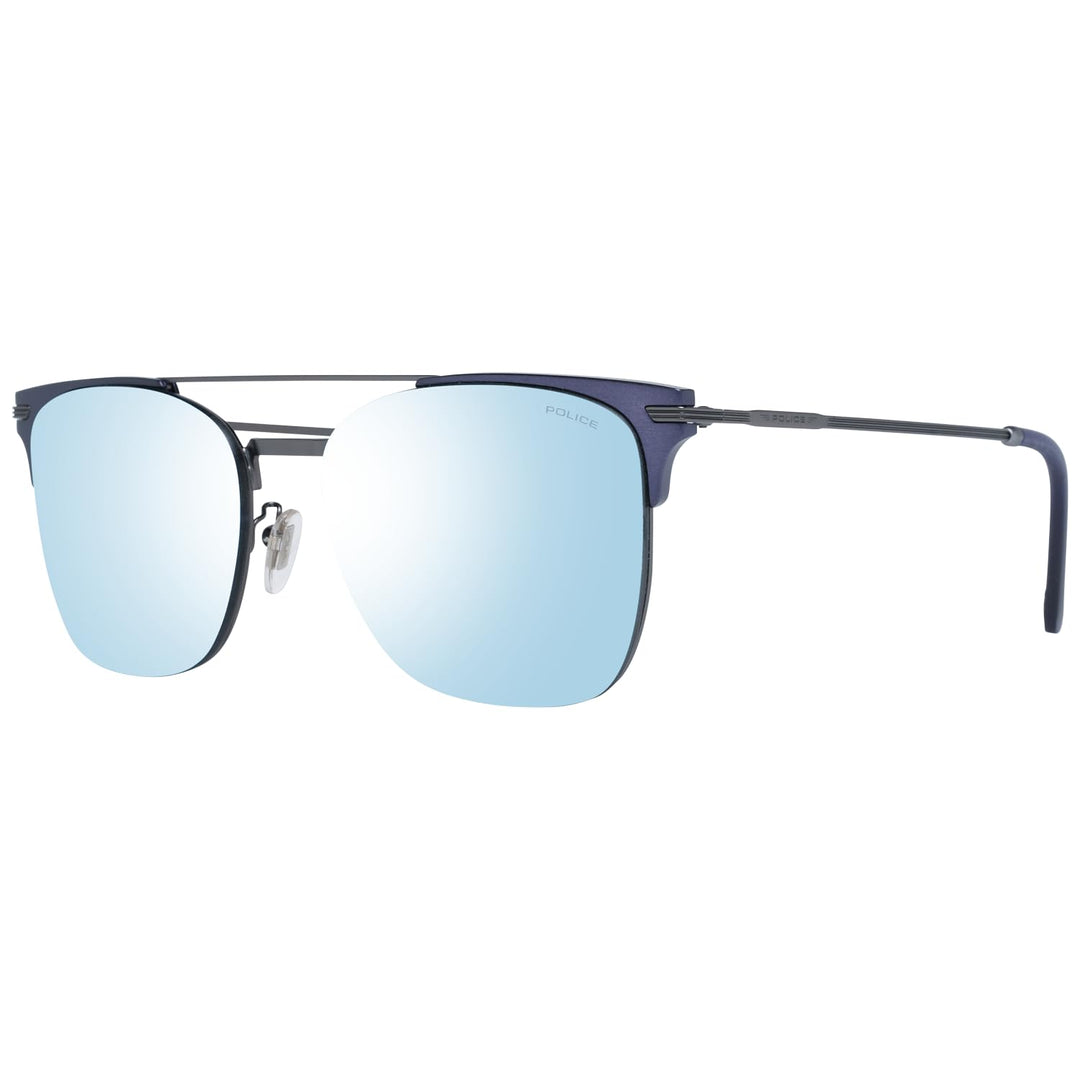 Police Unisex Highway Two 3 Sunglasses, Gunmetal Mat-Bleu Mat, 56