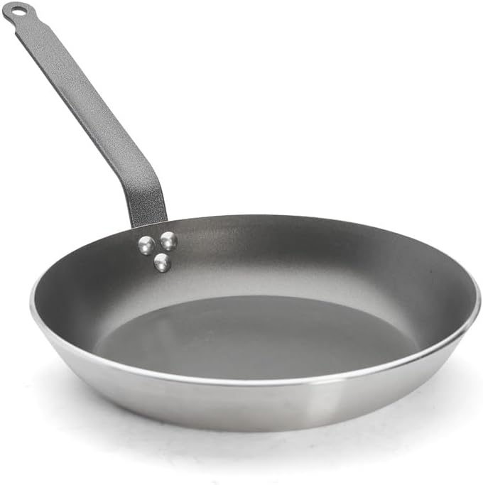 DE BUYER 8180.30 'Schock' Pfanne rund antihaftbeschichtet – mit Stahlgriff genietet – Beschichtetes