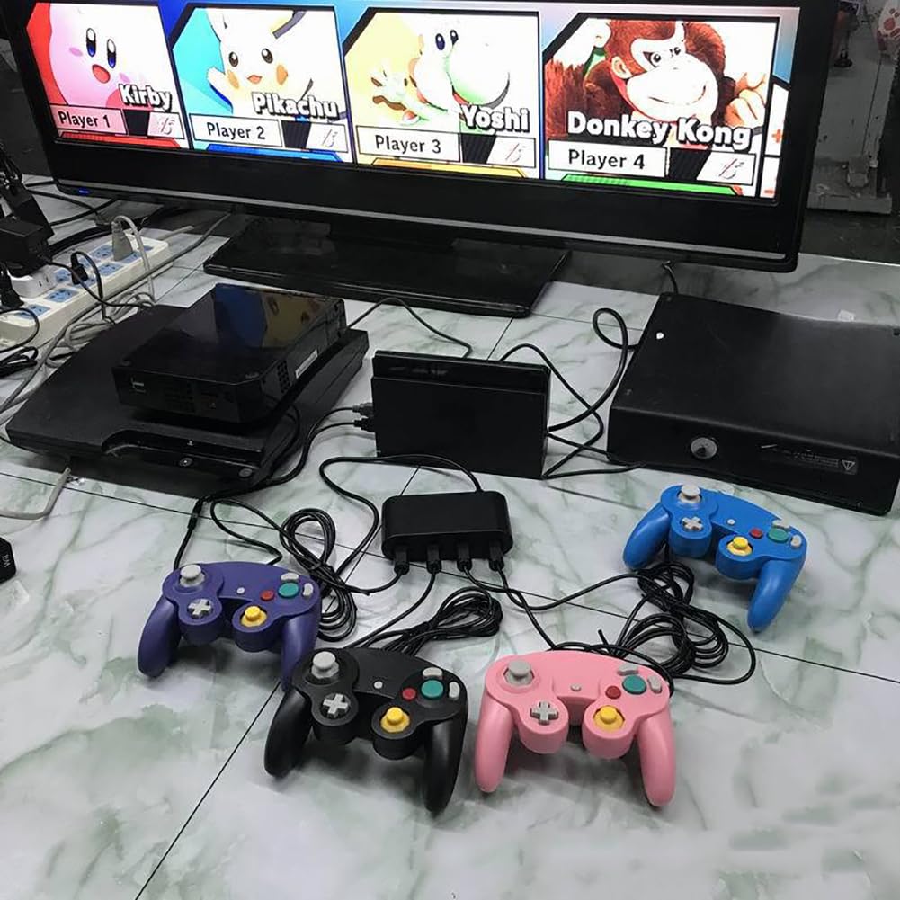 Jerilla NGC-Controller-Adapter für GameCube Controller, Konverter Unterstützt 4 GC Controller Gamepa