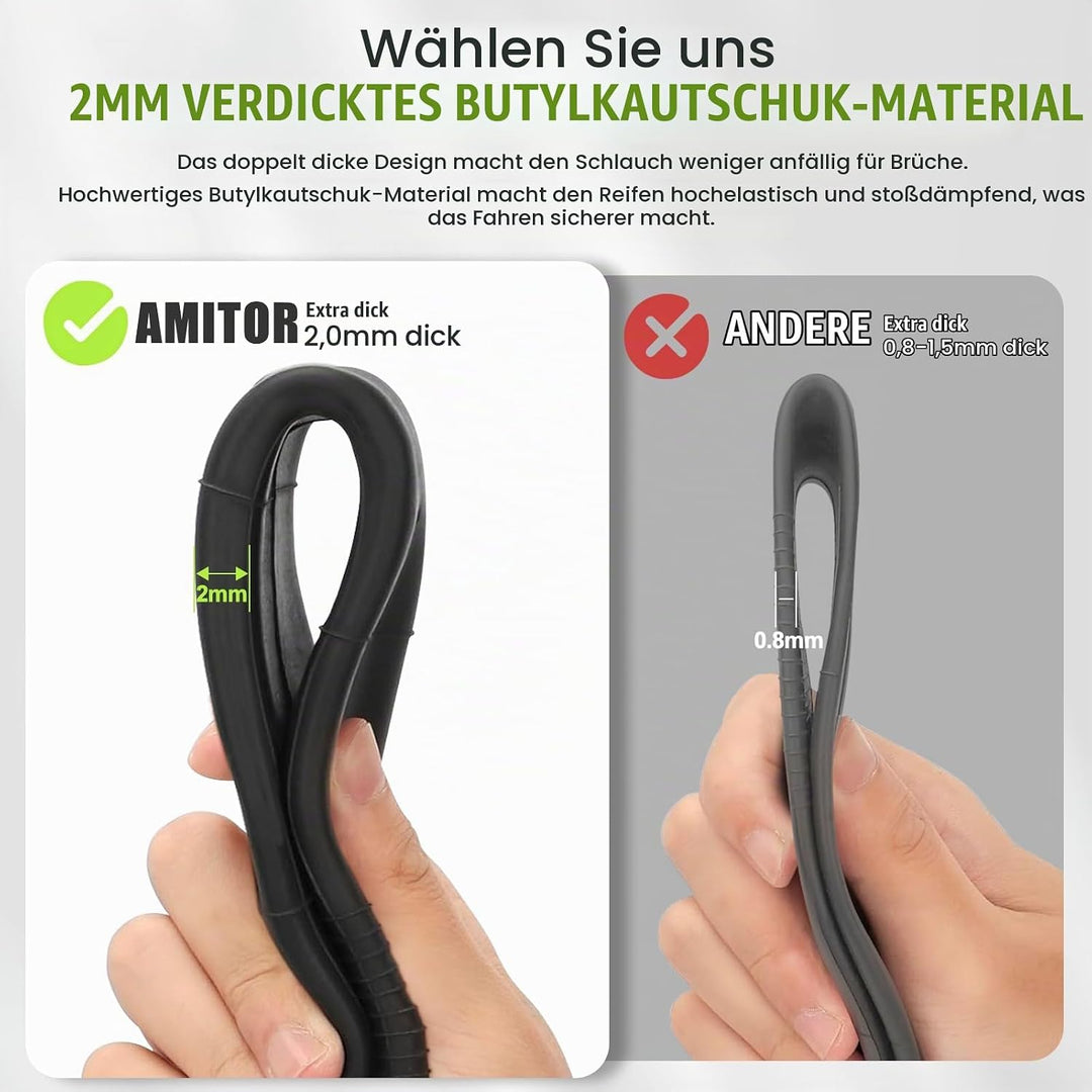 E Scooter Schlauch 10x2.50, Haltbarem 60/70-6.5 Schlauch Verdickter für Ninebot MAX G30D/G30/G30P/G3