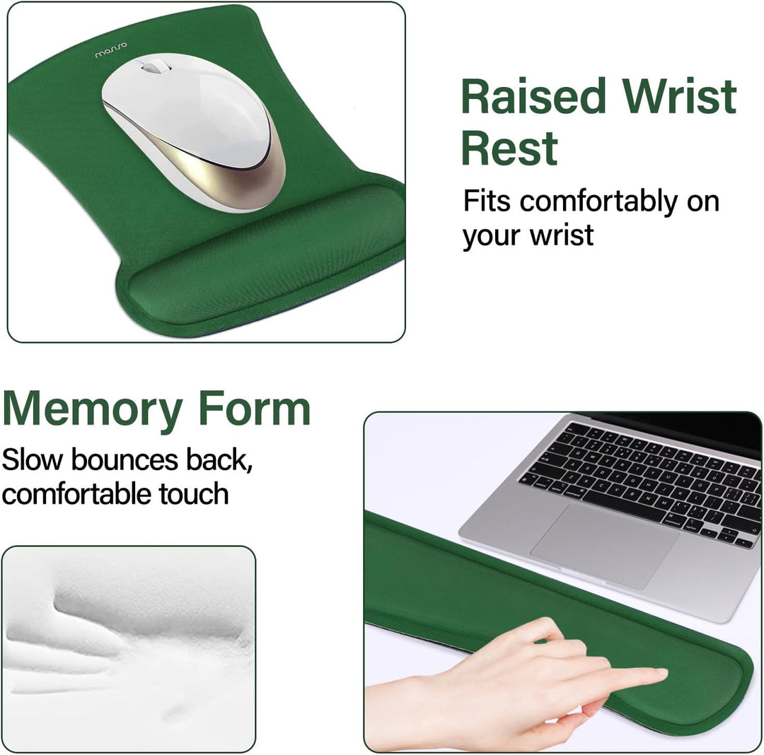 MOSISO Schreibunterlage Matte Tastatur Mauspad Set, 4-in-1 Ergonomisches Mousepad&Tastatur Handgelen