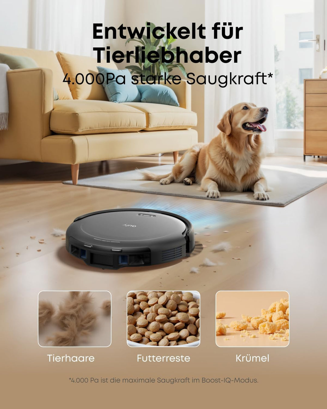 eufy C10 Saugroboter mit Automatischer Absaugstation, 7,3cm Ultraflaches Design, Teppichreinigung, A