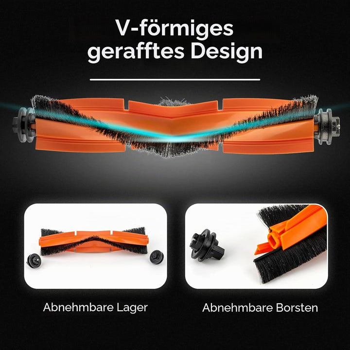(2 Stück) X20+ Ersatz rollenbürsten kompatibel mit Xiaomi X20+/ X20 Plus/ 1S/ S20 plus/ S20+/ X10+/