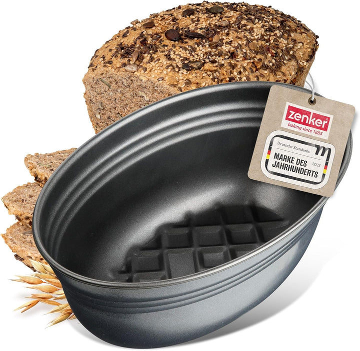 Zenker Brotform oval BLACK METALLIC, Brotbackform mit keramisch verstärkt Antihaftbeschichtung, Kuch