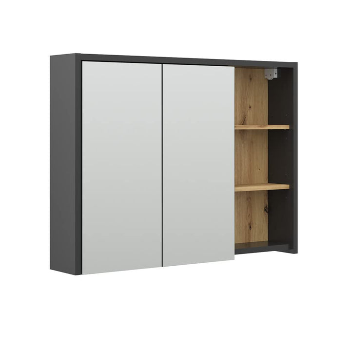 Vicco Badspiegelschrank Viola, Anthrazit/Eiche, 100 x 75 cm, Artisan-eiche