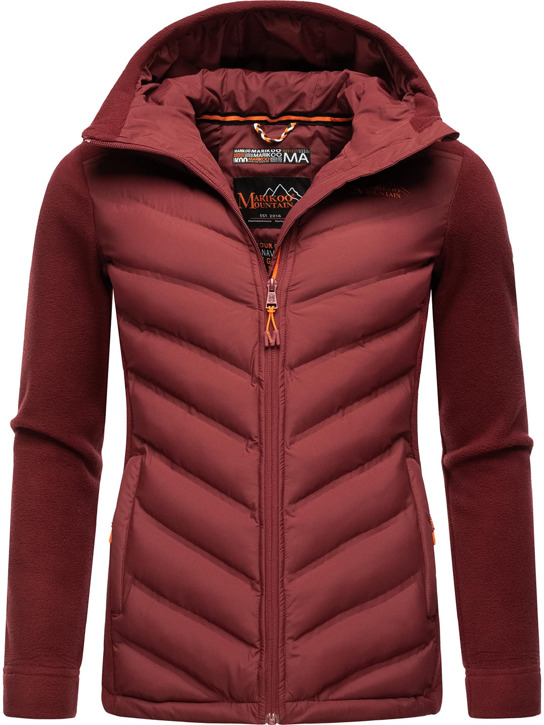 MARIKOO Damen leichte Übergangsjacke Steppjacke Mount Haruna, XS Bordeaux
