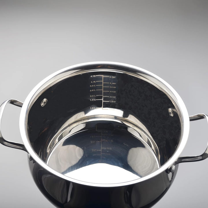 Kochtopf Induktion 24 cm - Edelstahl - 4,3L - Topf mit Deckel- Für alle Herdarten - Ofenfest - Ofenf