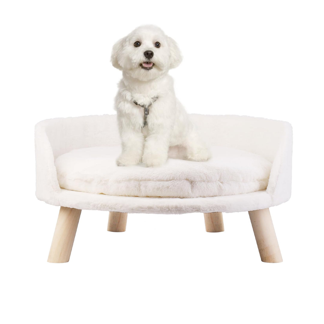 BingoPaw Hundesofa Hundecouch für kleine Hunde, erhöhtes Haustiersofa Hundebett mit Plüsch Hundekiss