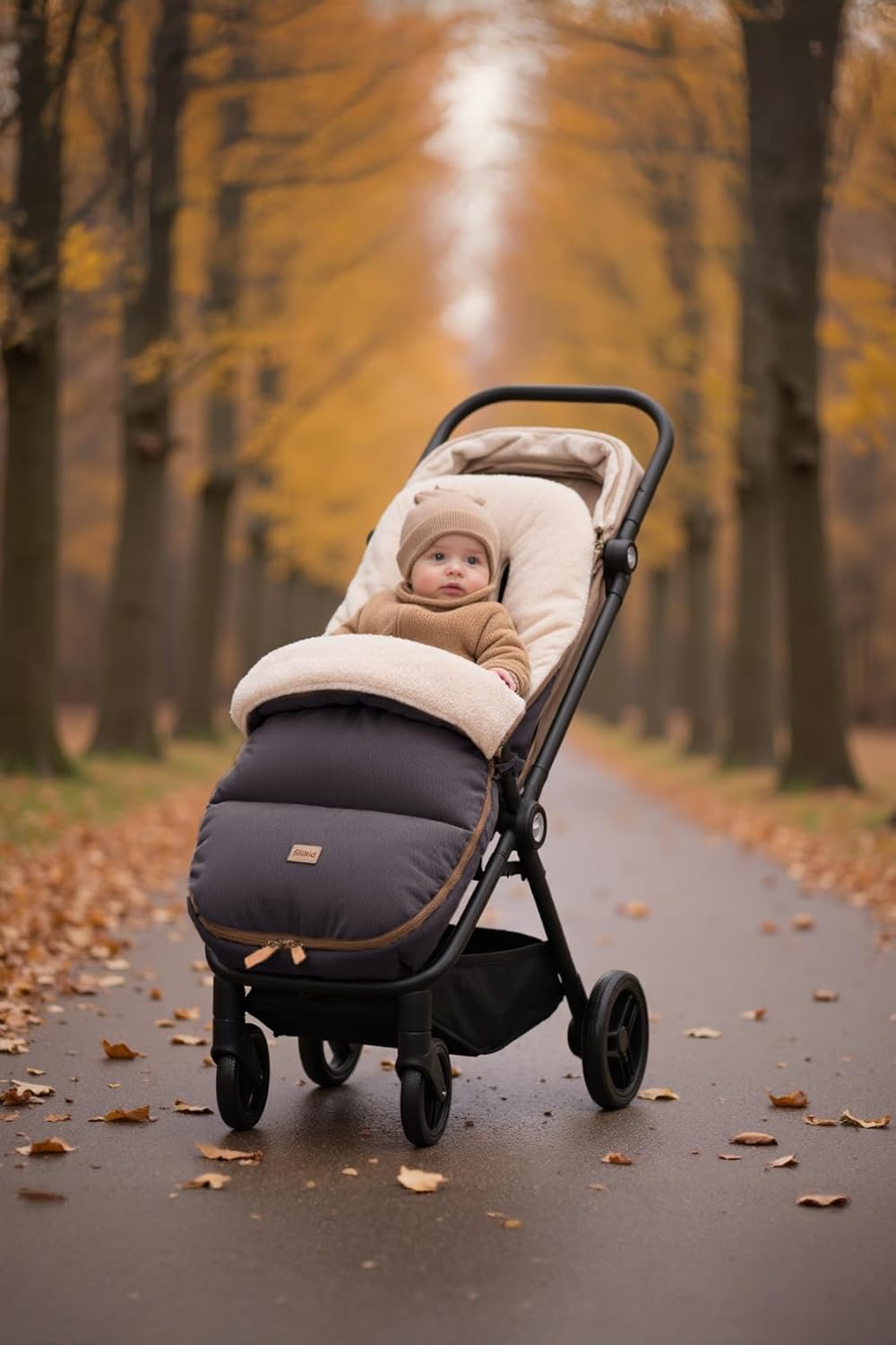 Fillikid Winterfusssack Kinley Exklusiv | warmer Babyfusssack mit Coral Fleece | wind- & wasserabwei