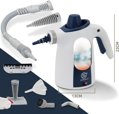 Superlex 10-in-1 Dampfreiniger Handgerät für die Reinigung, Tragbarer Handdampfreiniger 3,5 bar Damp