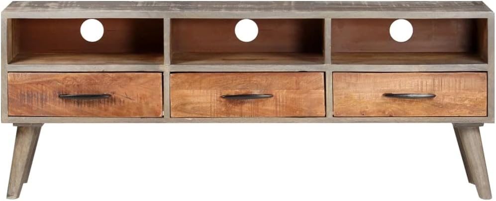 vidaXL Raues Mangoholz Massiv TV Schrank Lowboard TV Möbel Tisch Board Sideboard Fernsehtisch Fernse
